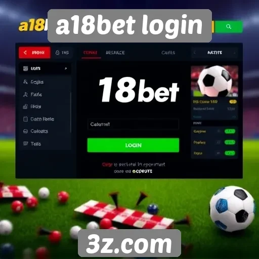 Análise da interface do a18bet login